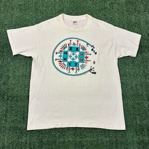 Vintage 90s Anvil Native American Sand Painting T-shirt